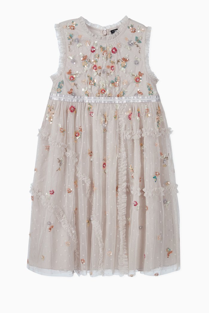

Shimmer Ditsy Embellished Dress, Purple