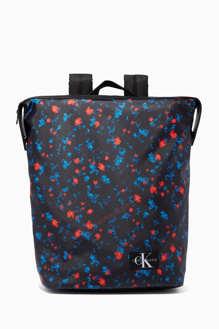 

Backpack in Floral Canvas, Black