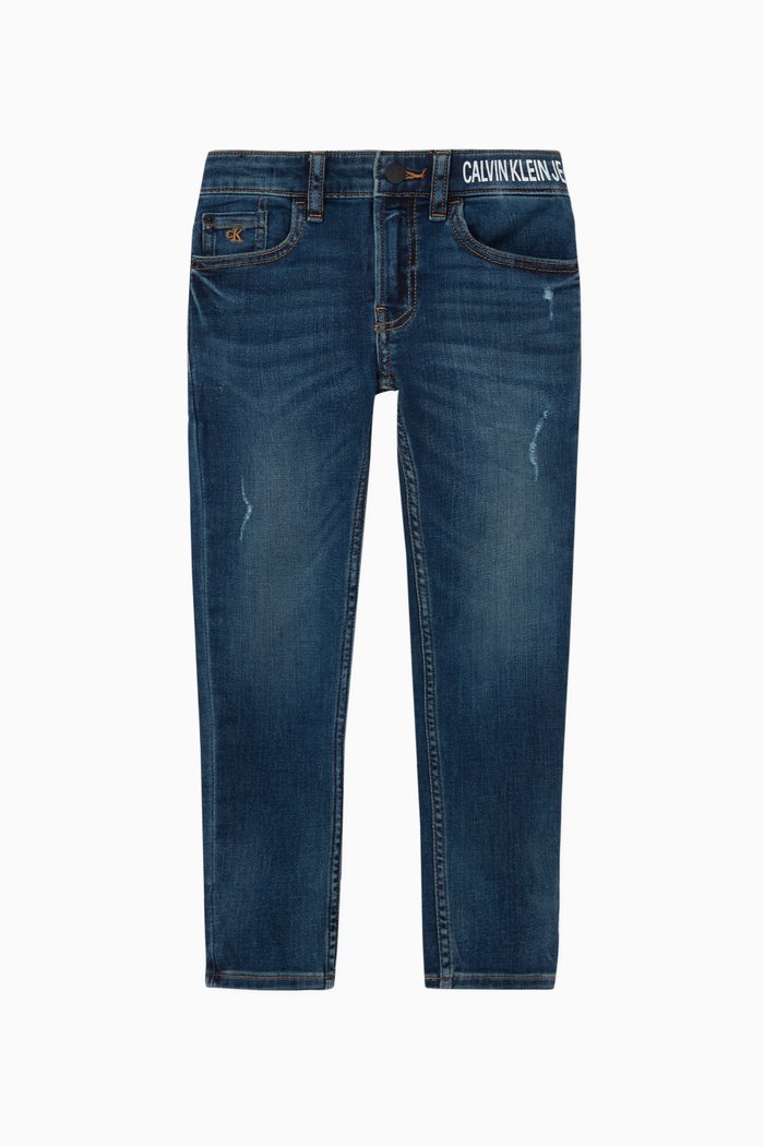 

Cotton Stretch Denim Skinny Jeans, Blue