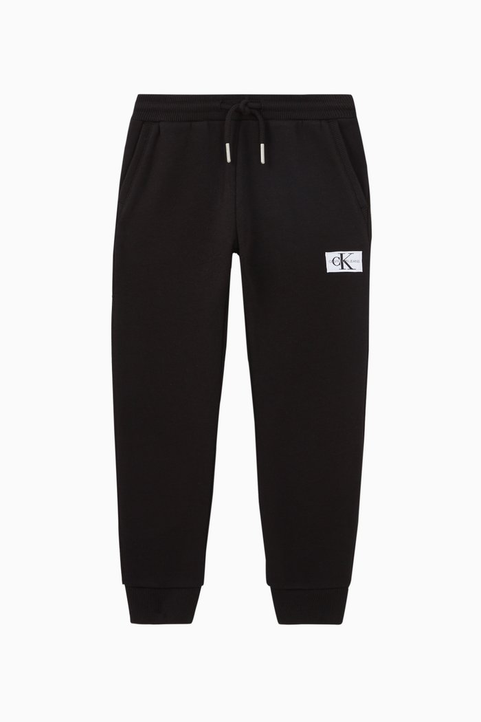 

Logo Cotton Blend Fleece Sweatpants, Black