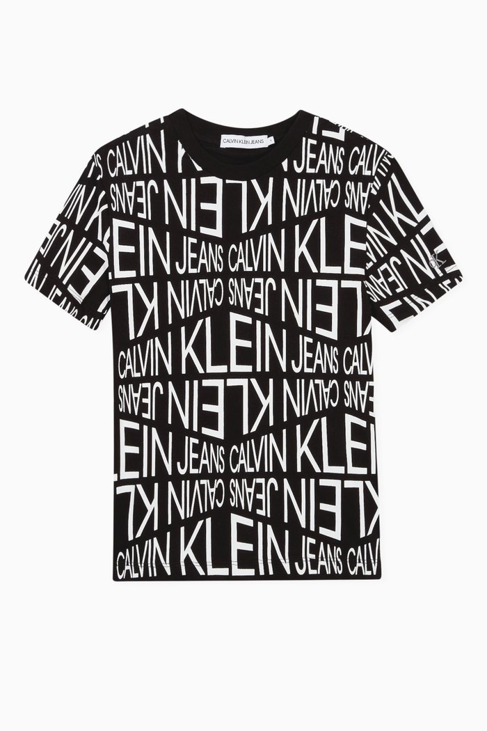 

Distorted Logo Organic Cotton T-Shirt, Black