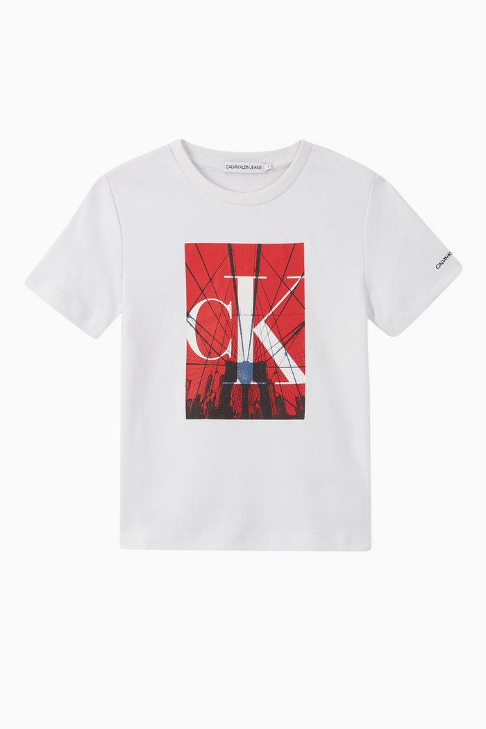 

Monogram Logo Cotton Stretch T-Shirt, White