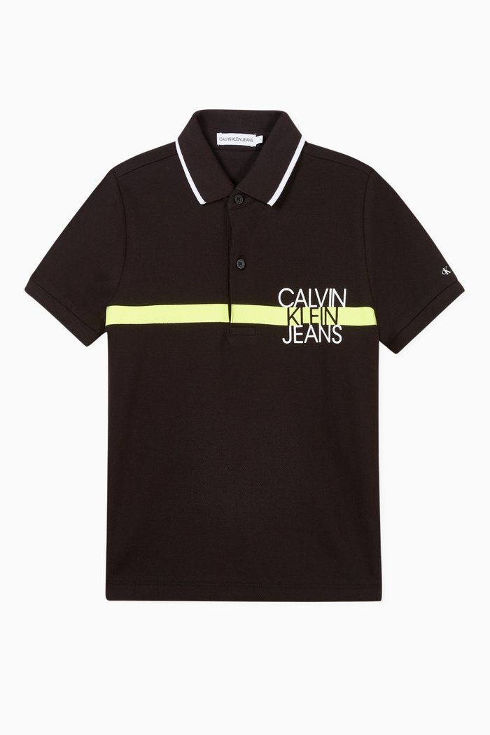 

Logo Organic Cotton Polo Shirt, Black