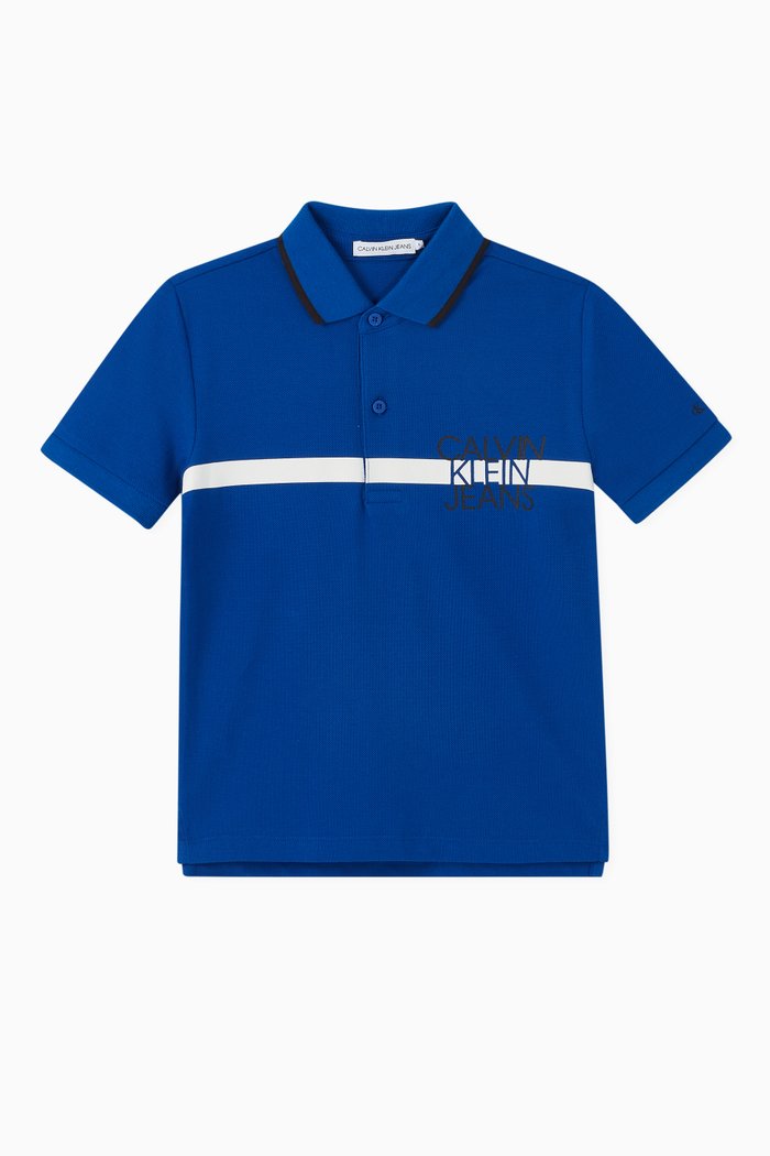 

Logo Organic Cotton Polo Shirt, Blue
