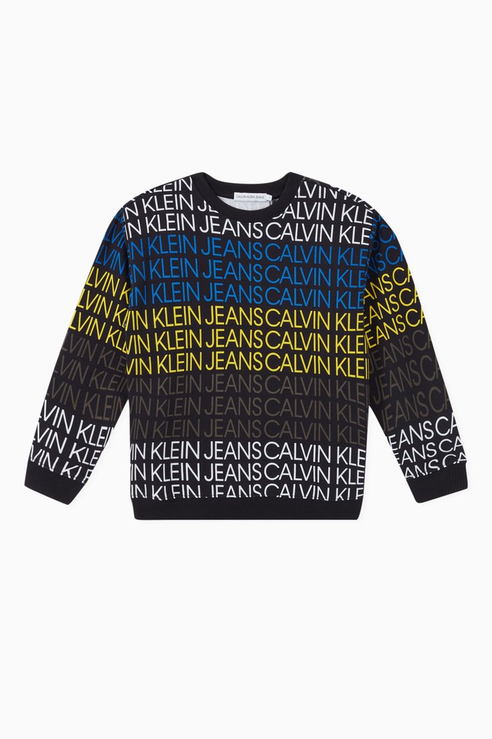 

Repeat Logo Organic Cotton Sweatshirt, Black