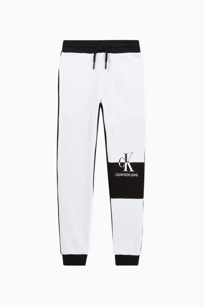 

Colour-Block Organic Cotton Sweatpants, Black