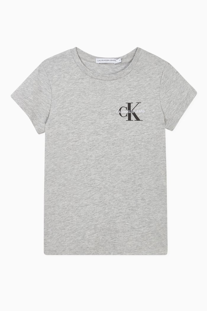 

Monogram Logo Organic Cotton T-Shirt, Grey