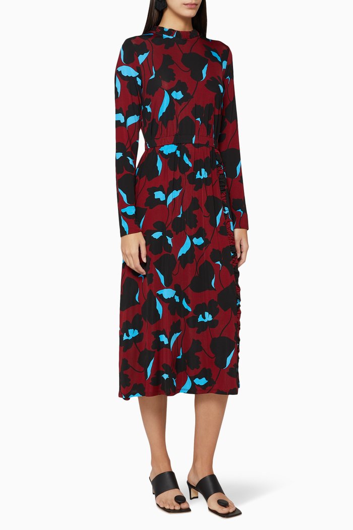 

City Blooms Knit Dress, Brown