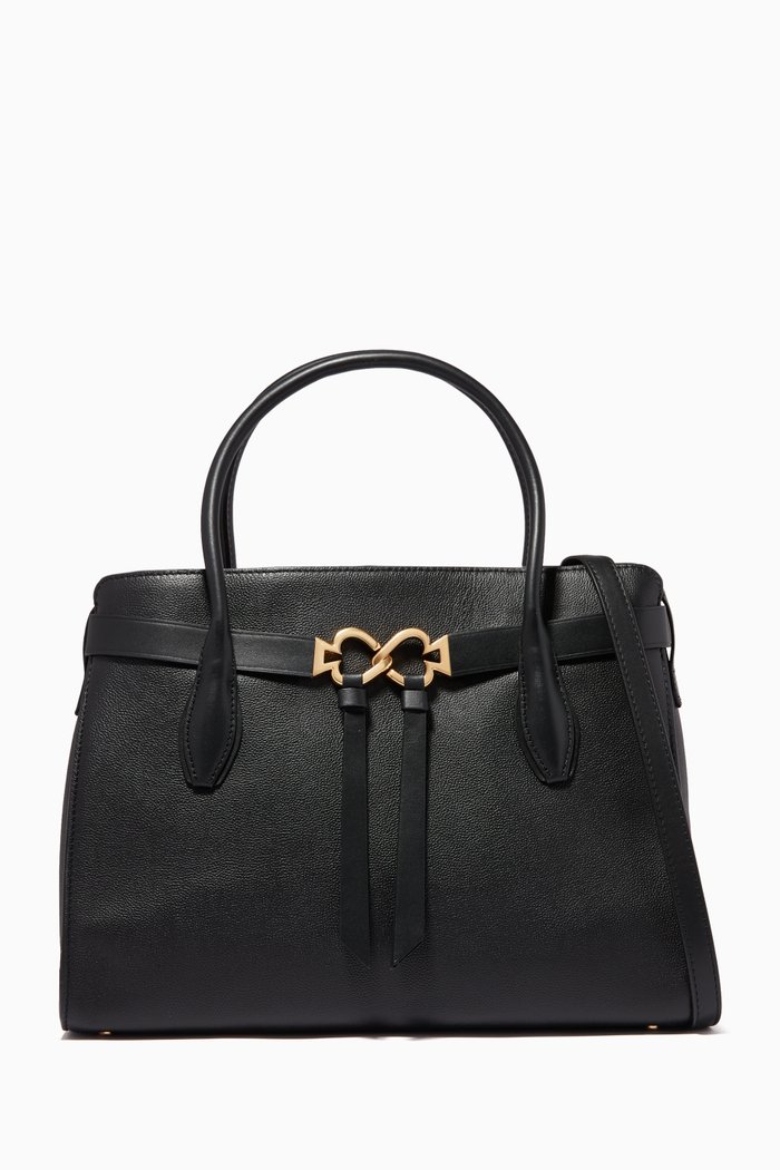

Large Toujours Satchel in Pebbled Leather, Black