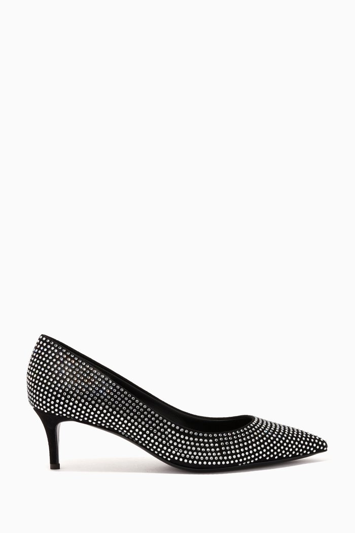 

Christine 50 Pumps in Crystal-Embellished Suede, Black