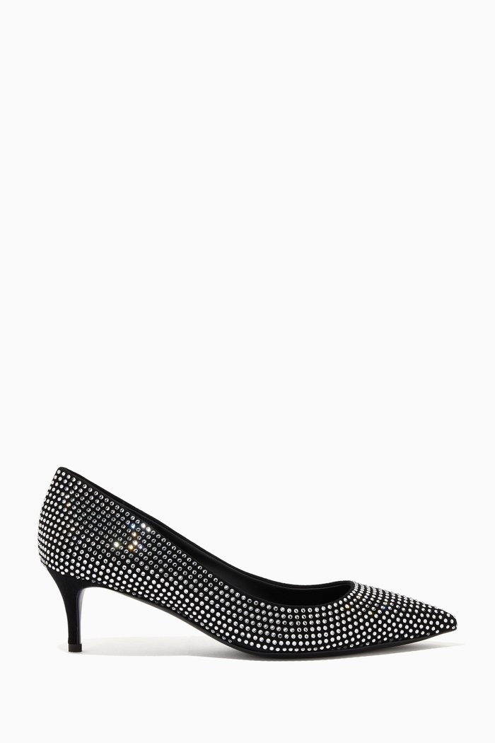 

Christine 50 Pumps in Crystal-Embellished Suede, Silver