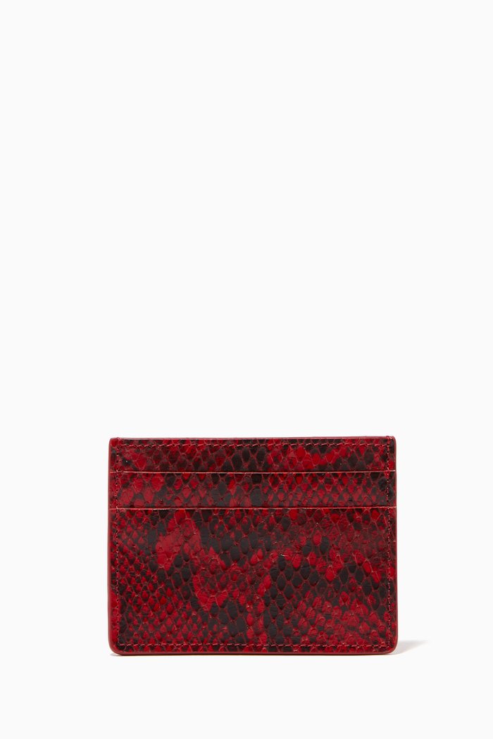 

Cardholder in Snake-Embossed Leather, Red