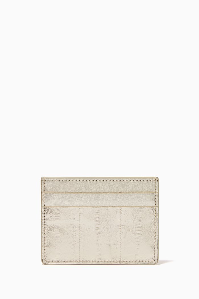 

Cardholder in Metallic Leather, Silver