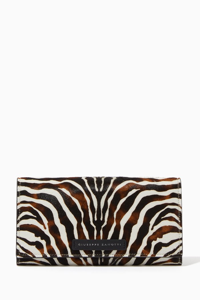 

Selene Wallet In Zebra-Print Leather, Multicolour
