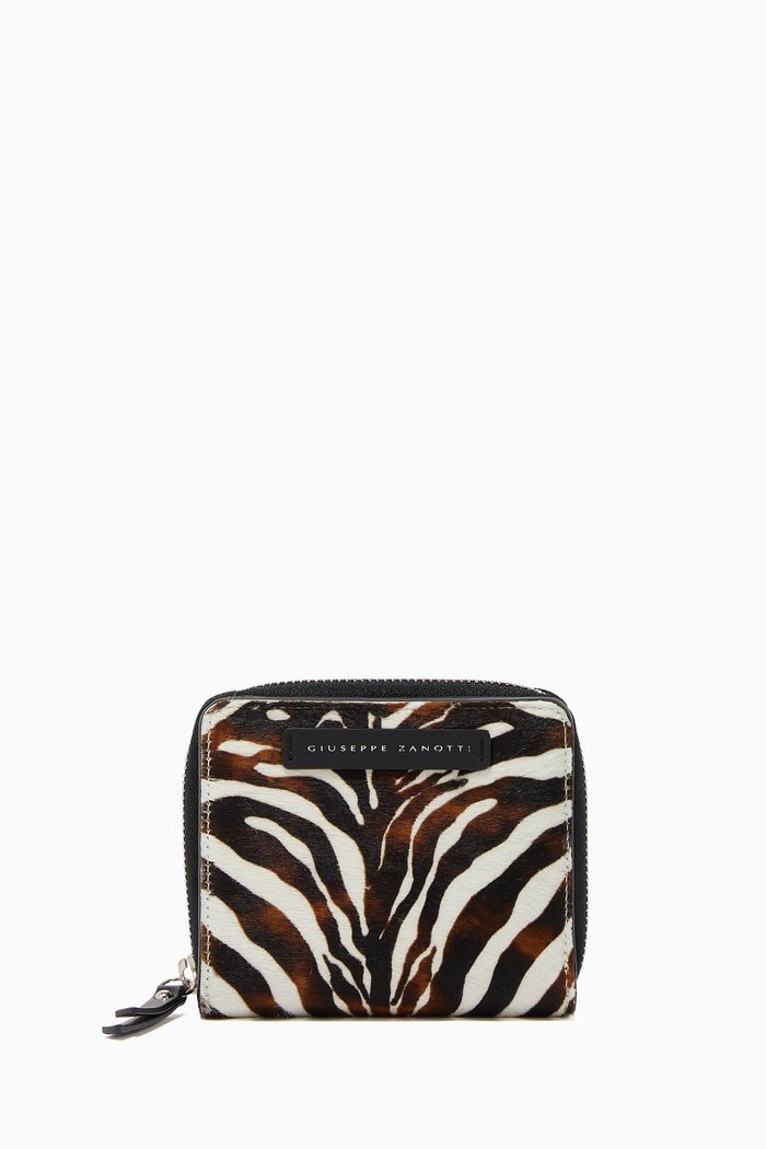 Nita Wallet In Zebra-Print Leather, Multicolour