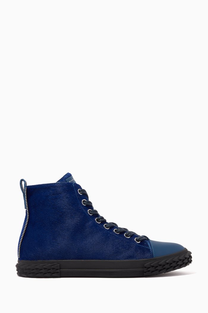 

Blabber High-Top Sneakers in Suede, Blue