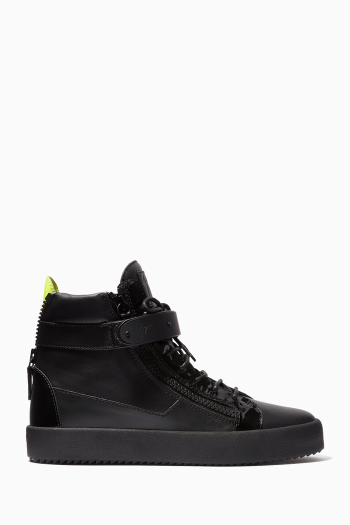 

Denny Neon Sneakers in Leather, Black