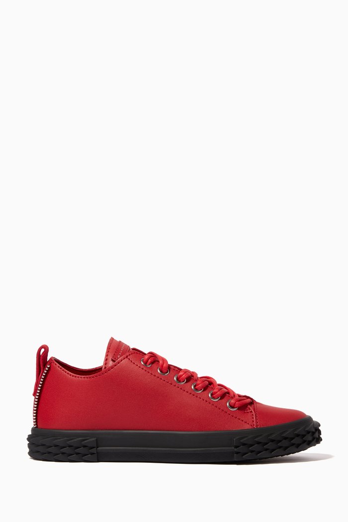 

Low-Top Sneakers in Leather, Red
