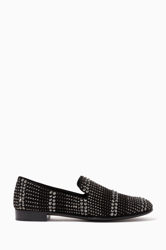 

Anton Loafers in Embellished Suede, Black
