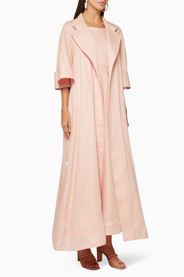 

Linen Dress & Coat Set, Pink