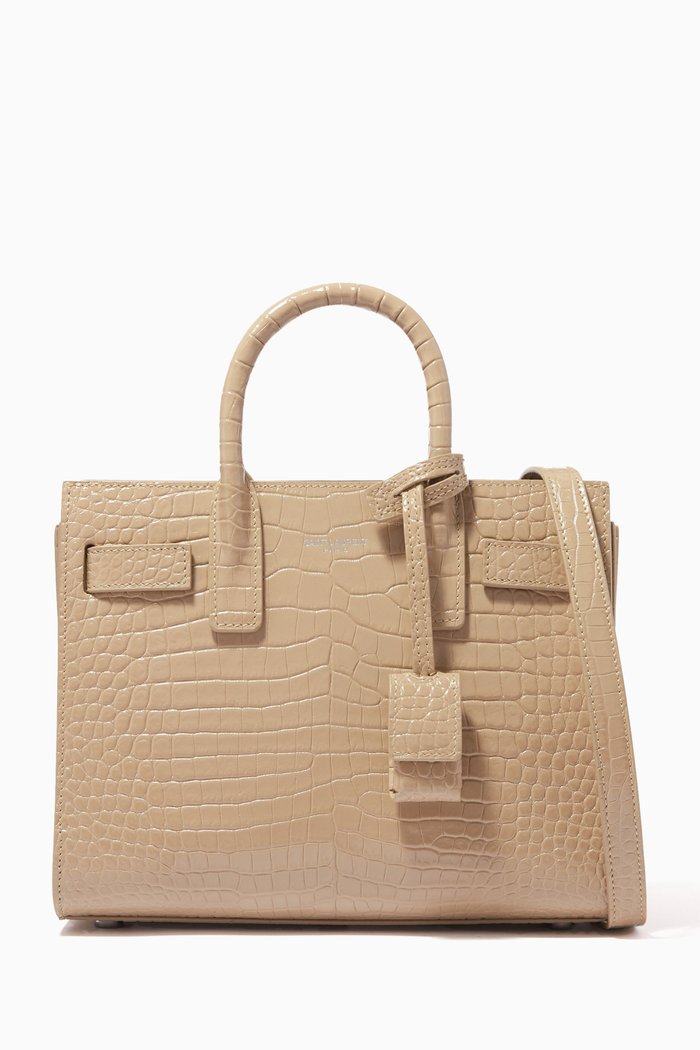 

Nano Sac de Jour in Crocodile Embossed Leather, Neutral