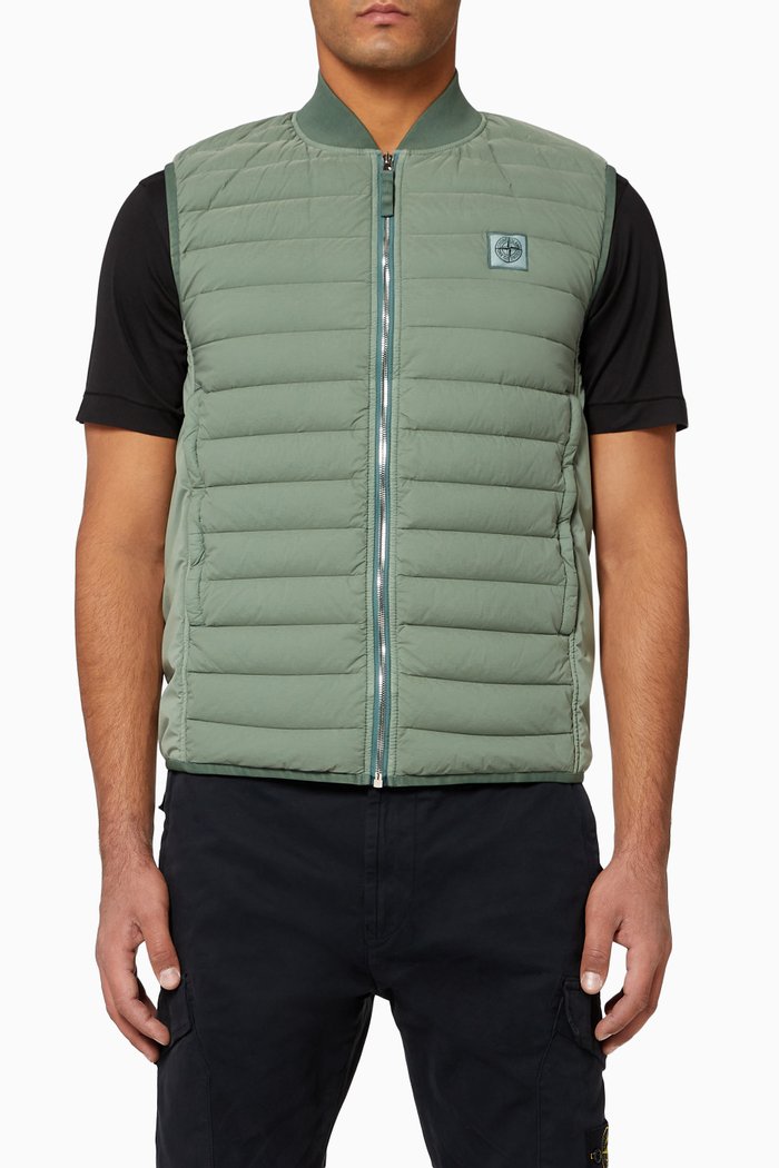 

Real Down Sleeveless Jacket, Green