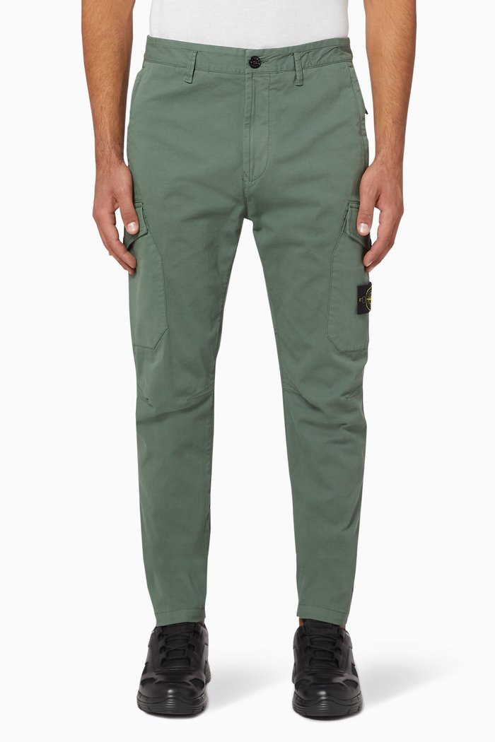 

Stretch Gabardine Cargo Pants, Blue
