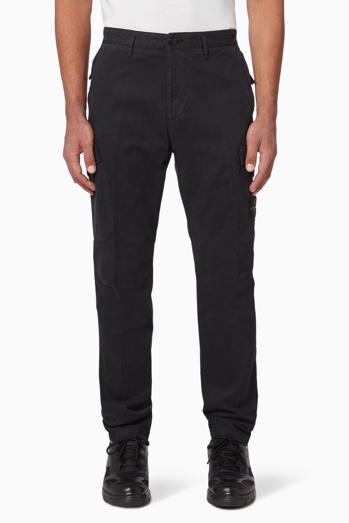 

Stretch Gabardine Cargo Pants, Blue