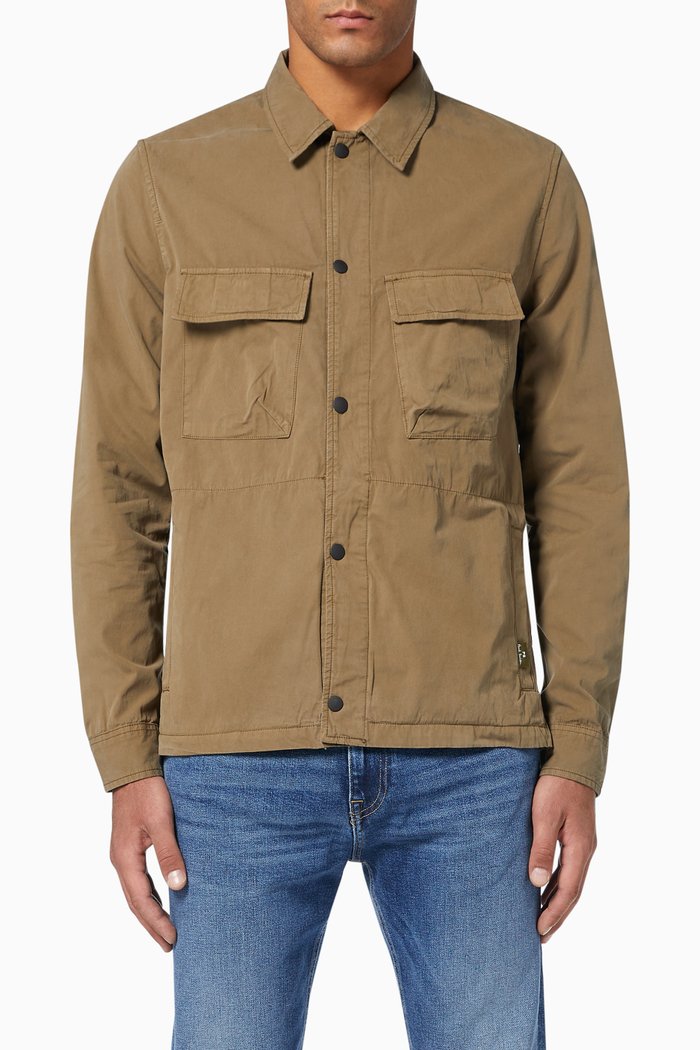 

Cotton Shirt Jacket, Neutral