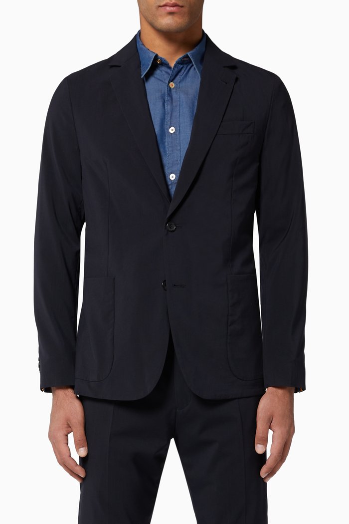 

Tailored-Fit Travel Blazer, Blue