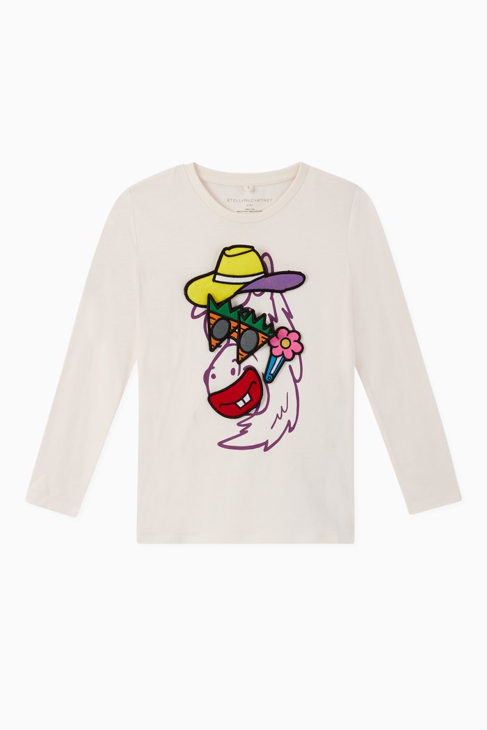 

Horse Badges Cotton T-Shirt, Pink