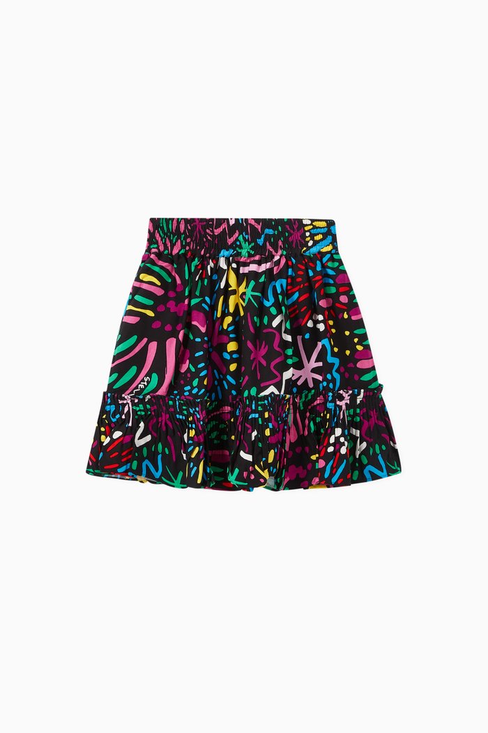 

Fireworks Viscose Twill Skirt, Black