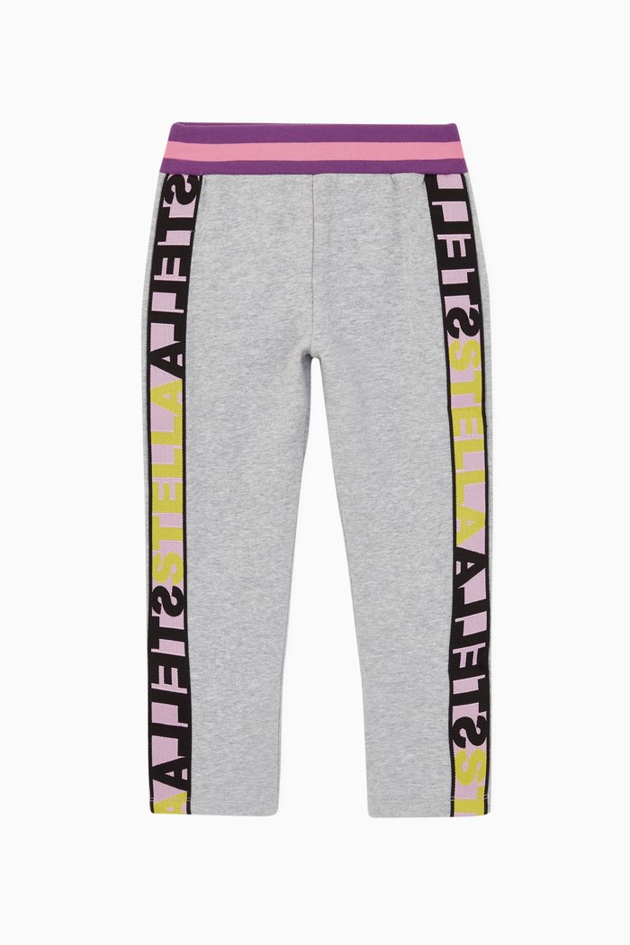 

Logo Tape Organic Cotton Fleece Sweatpants, Grey