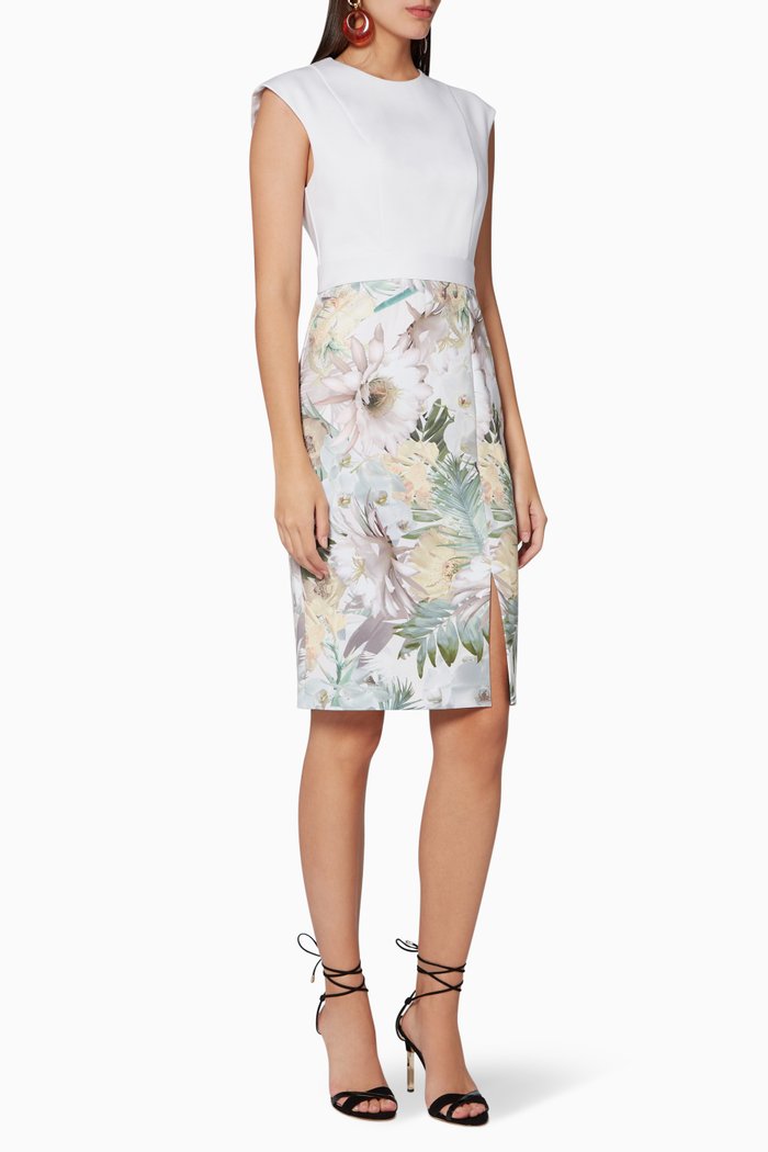 

Hanalee Woodland-Print Bodycon Dress, White