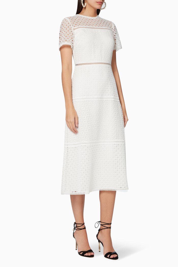 

Yanahli Lace Midi Dress, White