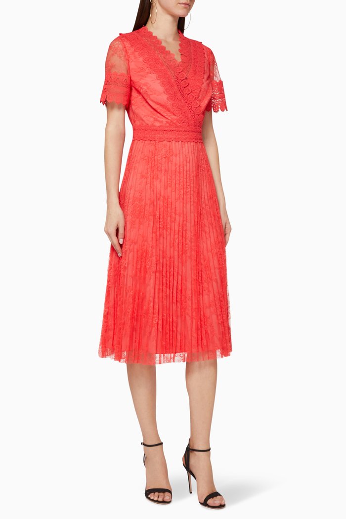 

Sonyyia Floral Lace Midi Dress, Orange