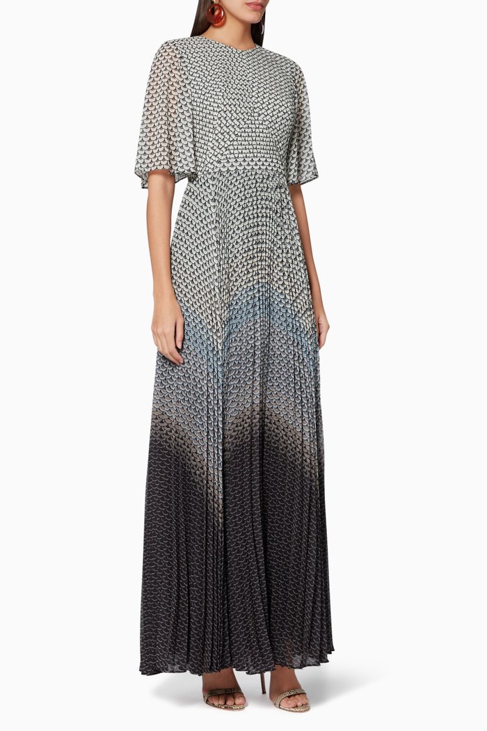 

Trishna Masquerade-Print Maxi Dress, Black