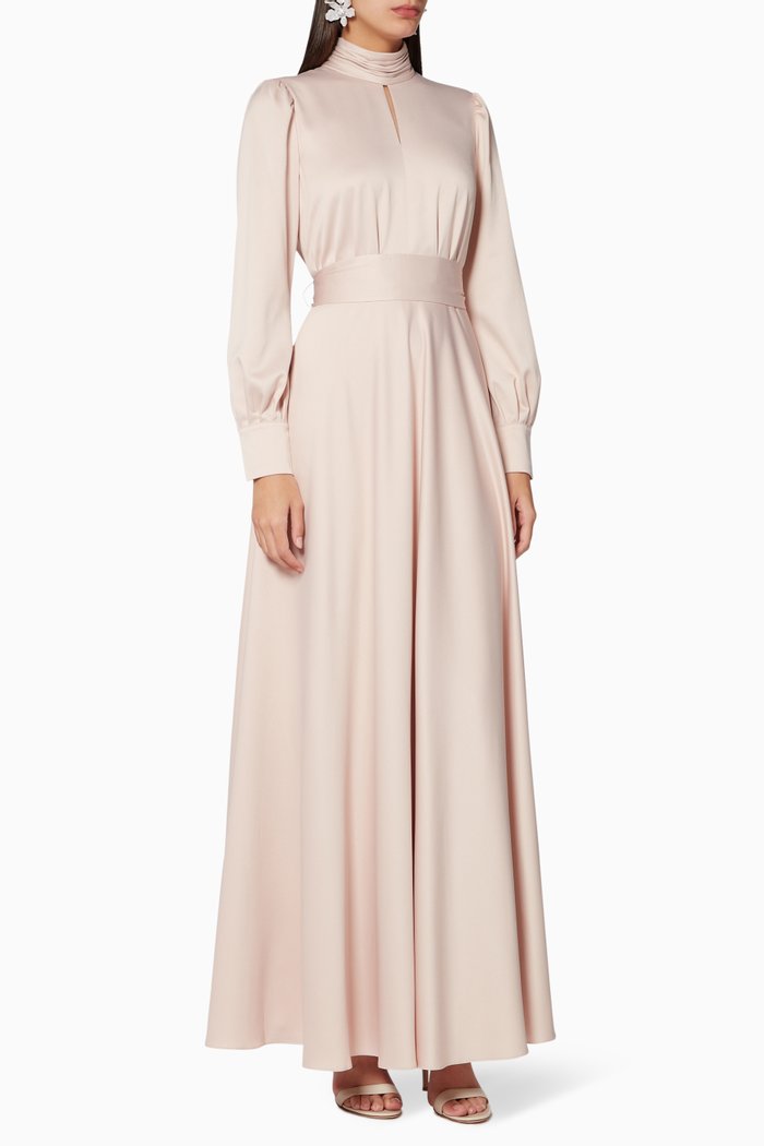 

Chariss Satin Crêpe Maxi Dress, Pink