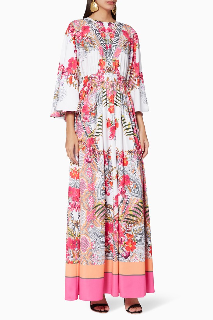 

Leiia Samba Print Kaftan, White