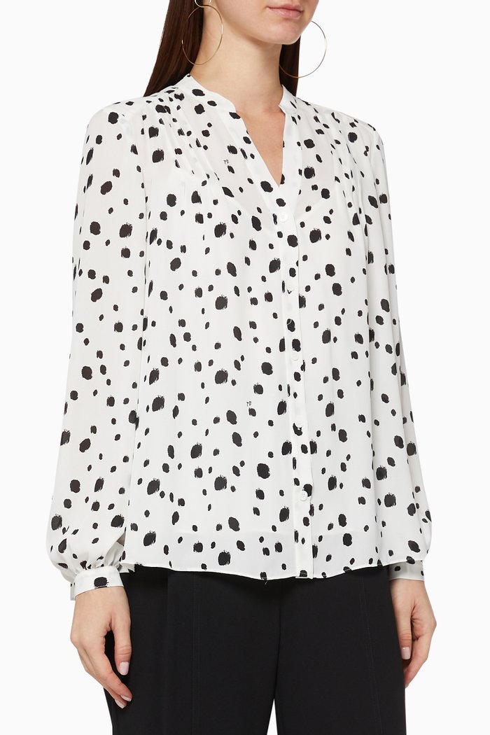 

Heiike Polka Dot Blouse, White