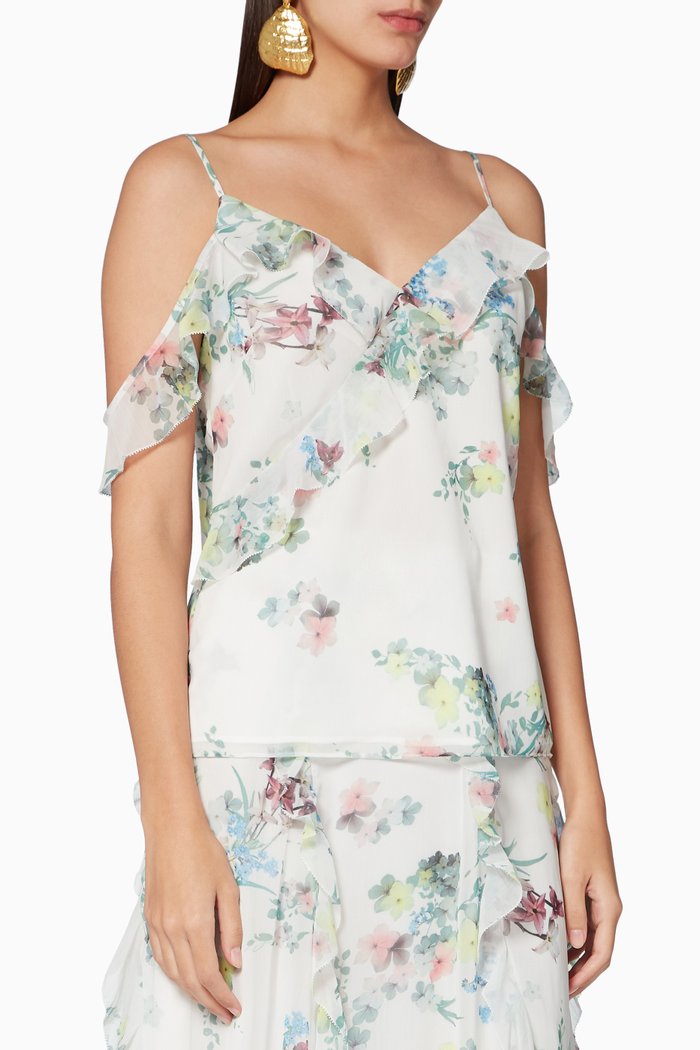 

Meeyah Pergola Ruffle Top, White