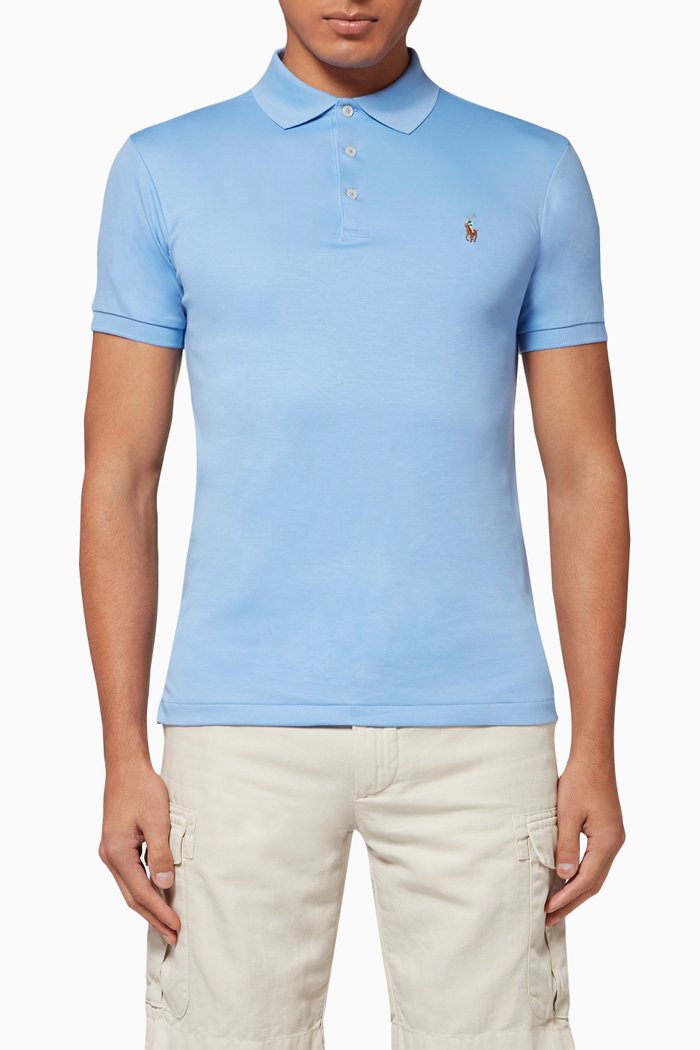 

Slim Fit Interlock Polo Shirt, Blue