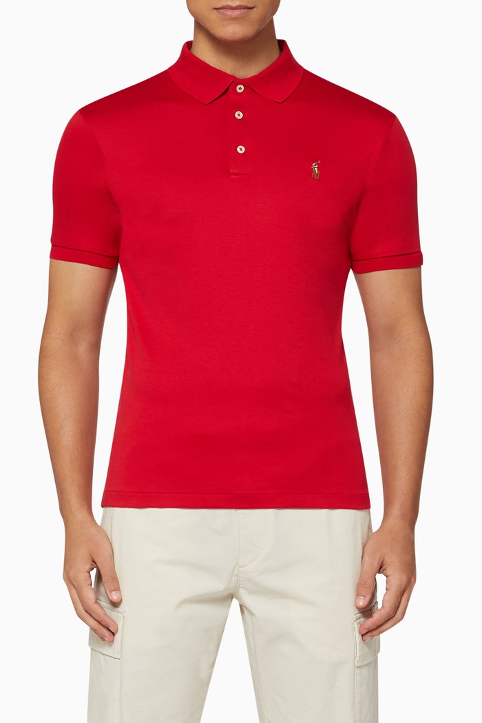 

Slim Fit Interlock Polo Shirt, Red