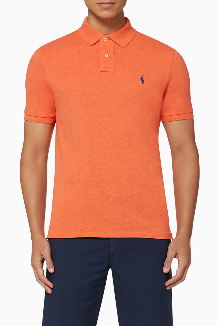 

Custom Slim Fit Mesh Polo, Orange
