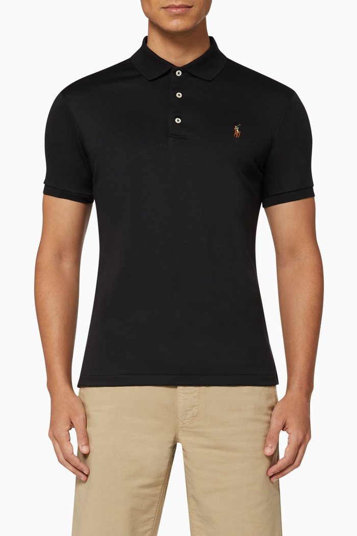 

Slim Fit Soft-Touch Polo Shirt, Black