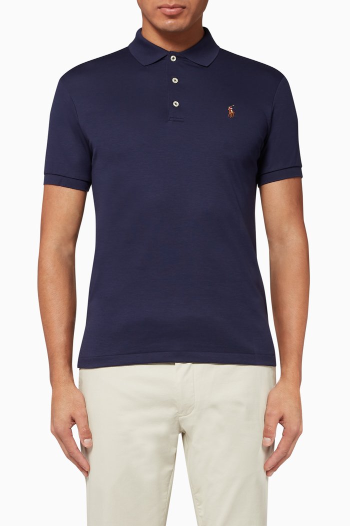 

Slim Fit Soft-Touch Polo Shirt, Blue