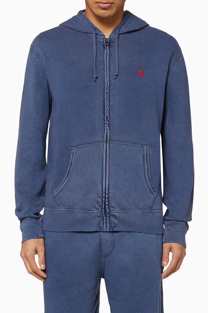 

Cotton Spa Terry Hoodie, Blue