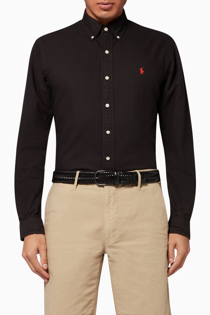

Custom Fit Oxford Shirt, Black