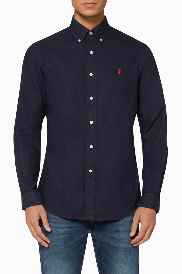 

Custom Fit Oxford Shirt, Blue
