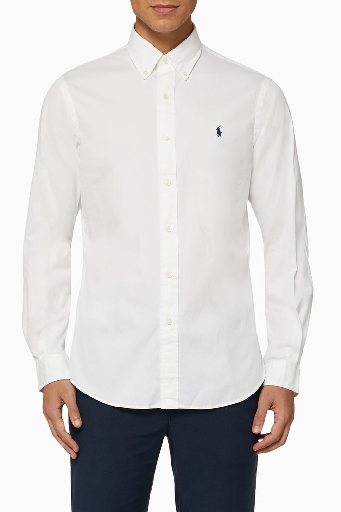 

Custom Fit Twill Sport Shirt, White